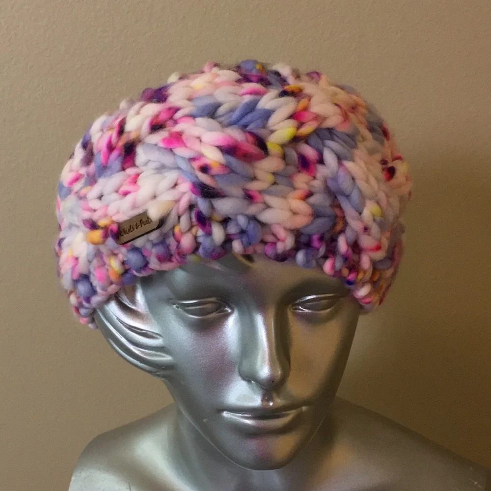 Hand Knit Women's Ear Warmer Headband Merino Wool